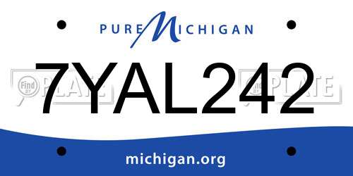 7YAL242 Michigan License Plate