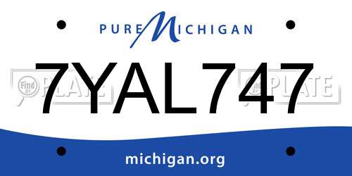 7YAL747 Michigan License Plate