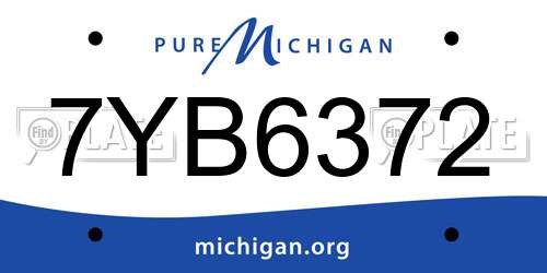 7YB6372 Michigan License Plate