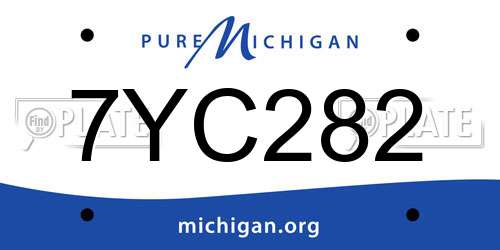 7YC282 Michigan License Plate
