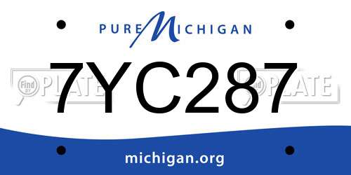 7YC287 Michigan License Plate
