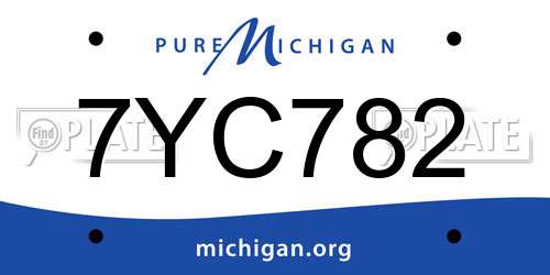 7YC782 Michigan License Plate