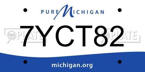 7YCT82 Michigan License Plate