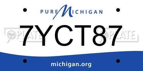 7YCT87 Michigan License Plate