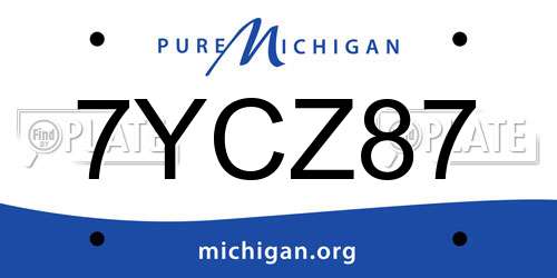 7YCZ87 Michigan License Plate