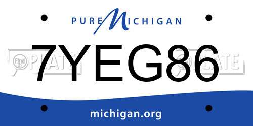 7YEG86 Michigan License Plate