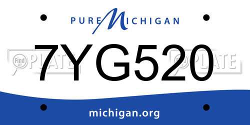 7YG520 Michigan License Plate
