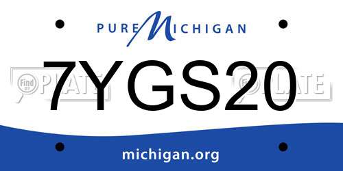 7YGS20 Michigan License Plate