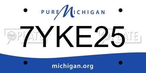 7YKE25 Michigan License Plate