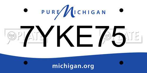 7YKE75 Michigan License Plate