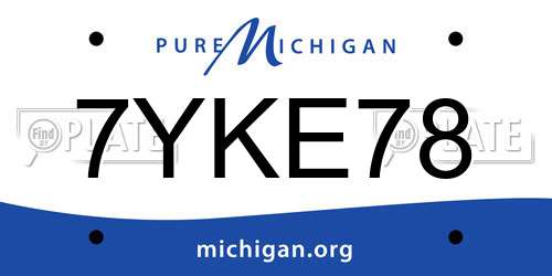 7YKE78 Michigan License Plate