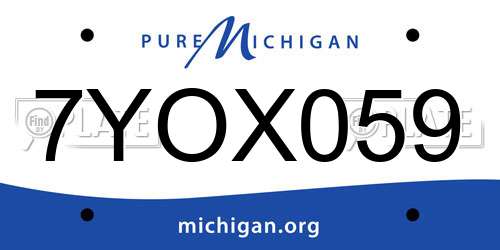 7YOX059 Michigan License Plate
