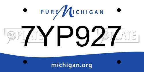 7YP927 Michigan License Plate