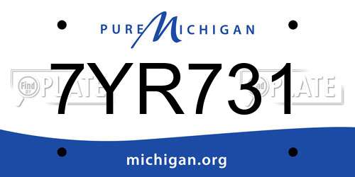 7YR731 Michigan License Plate