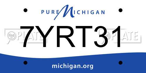 7YRT31 Michigan License Plate