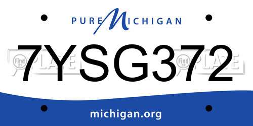 7YSG372 Michigan License Plate