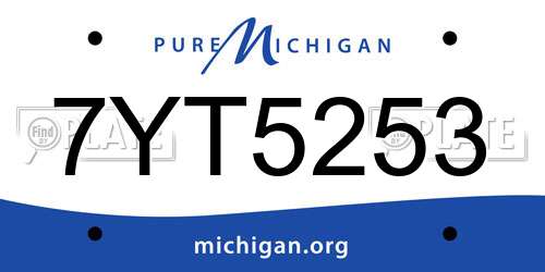 7YT5253 Michigan License Plate