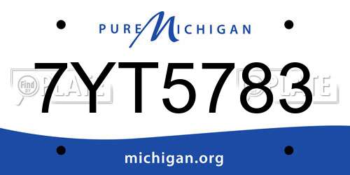 7YT5783 Michigan License Plate