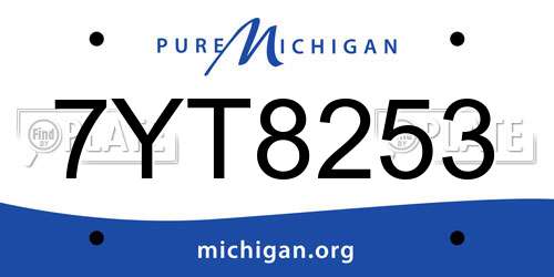7YT8253 Michigan License Plate