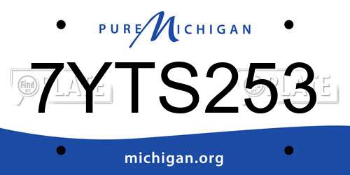 7YTS253 Michigan License Plate
