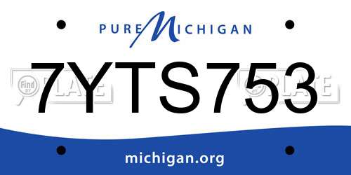 7YTS753 Michigan License Plate