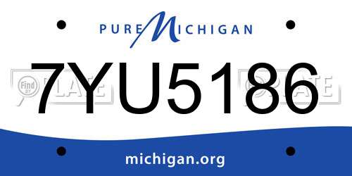 7YU5186 Michigan License Plate