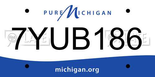 7YUB186 Michigan License Plate