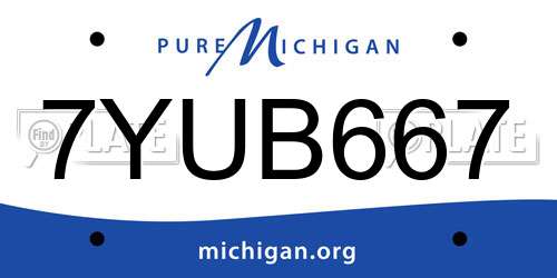 7YUB667 Michigan License Plate
