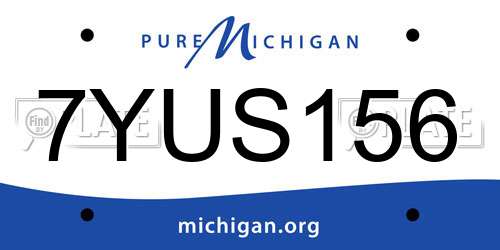 7YUS156 Michigan License Plate