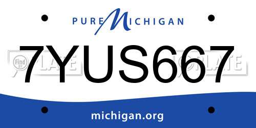 7YUS667 Michigan License Plate