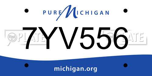 7YV556 Michigan License Plate