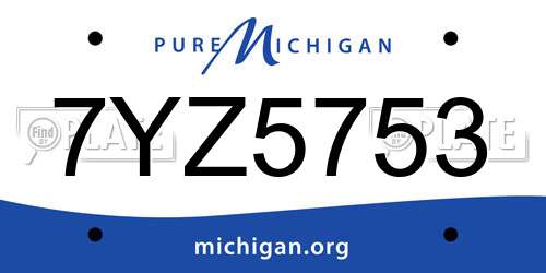 7YZ5753 Michigan License Plate