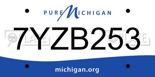 7YZB253 Michigan License Plate