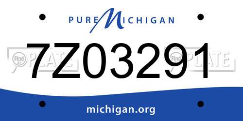 7Z03291 Michigan License Plate
