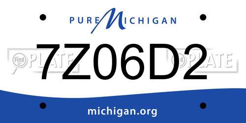 7Z06D2 Michigan License Plate