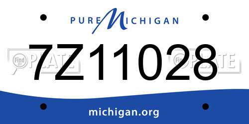 7Z11028 Michigan License Plate
