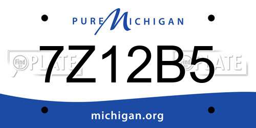 7Z12B5 Michigan License Plate