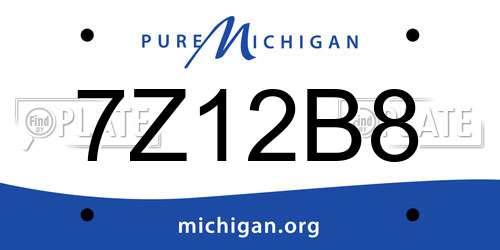 7Z12B8 Michigan License Plate