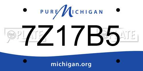 7Z17B5 Michigan License Plate