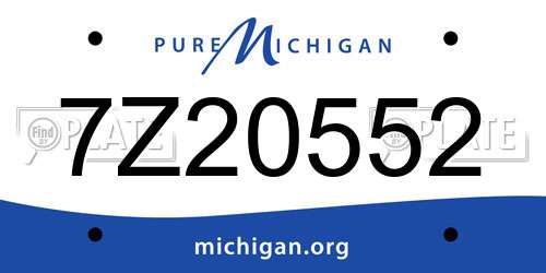 7Z20552 Michigan License Plate