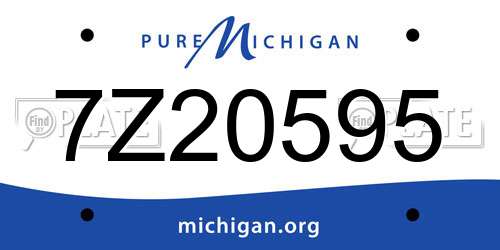 7Z20595 Michigan License Plate