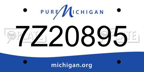 7Z20895 Michigan License Plate