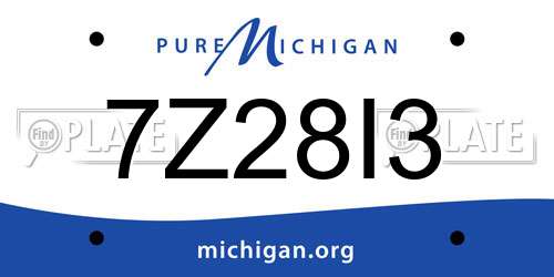 7Z28I3 Michigan License Plate