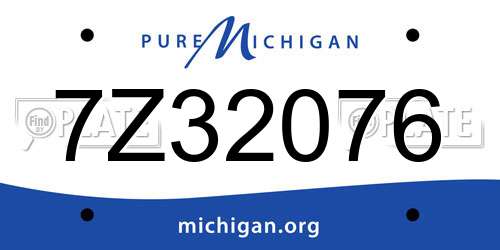 7Z32076 Michigan License Plate