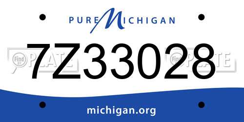 7Z33028 Michigan License Plate