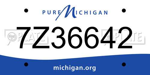 7Z36642 Michigan License Plate