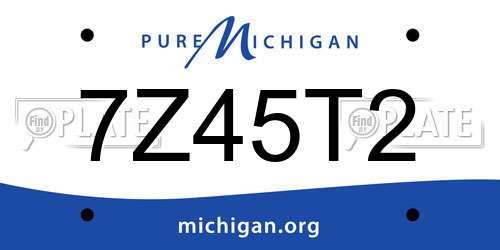 7Z45T2 Michigan License Plate