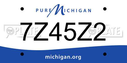 7Z45Z2 Michigan License Plate