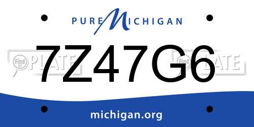 7Z47G6 Michigan License Plate