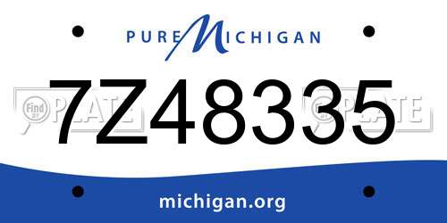 7Z48335 Michigan License Plate